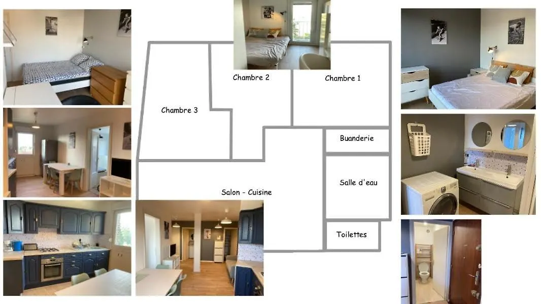 Appartement 3 Chambres Pres Du Chr Loos Apartment